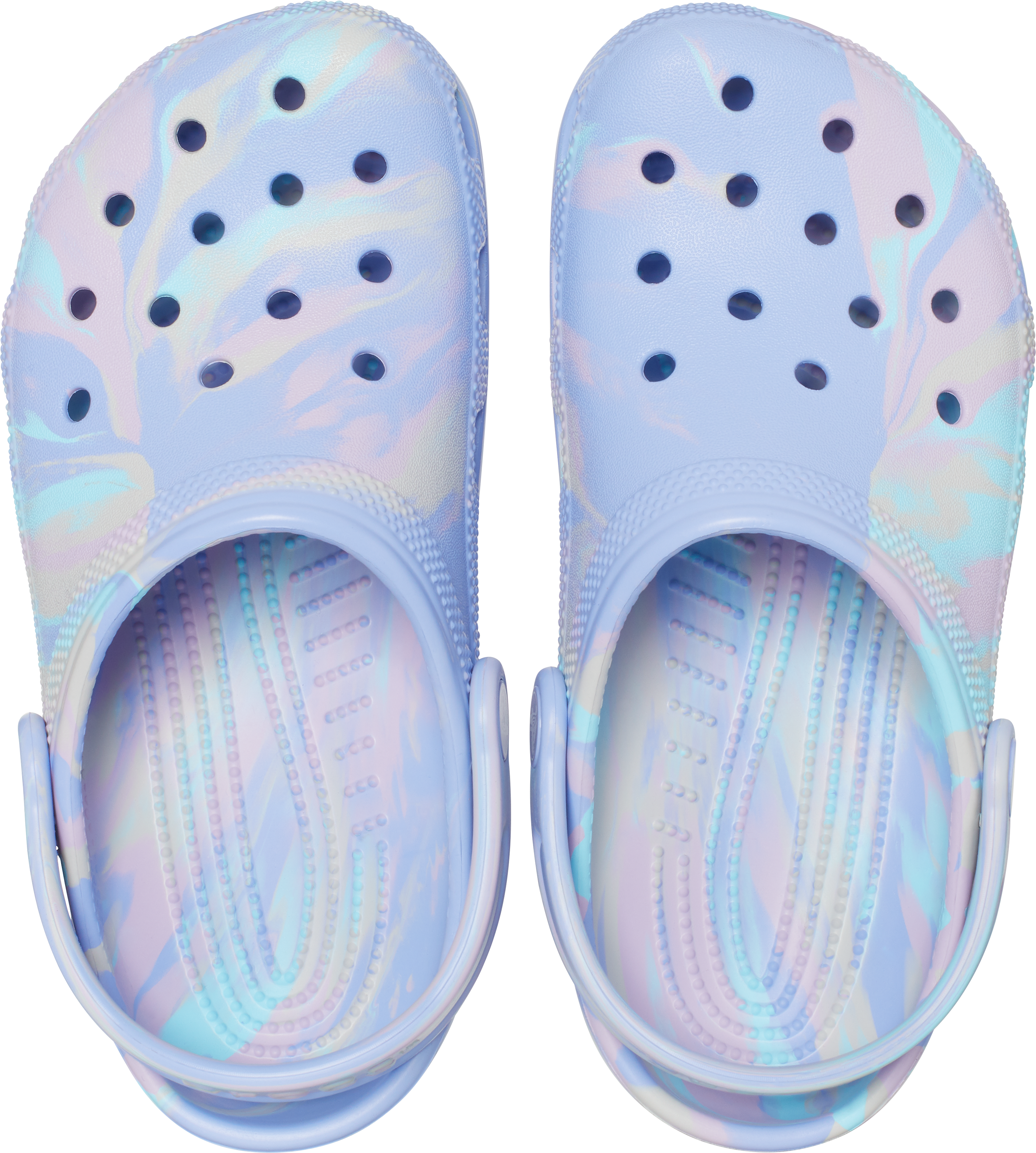 Chambray blue shop tie dye crocs