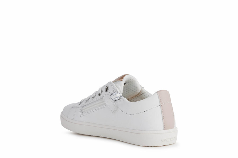 Geox Kids Kathe Sneakers | Casual Sport | White & Light Rose
