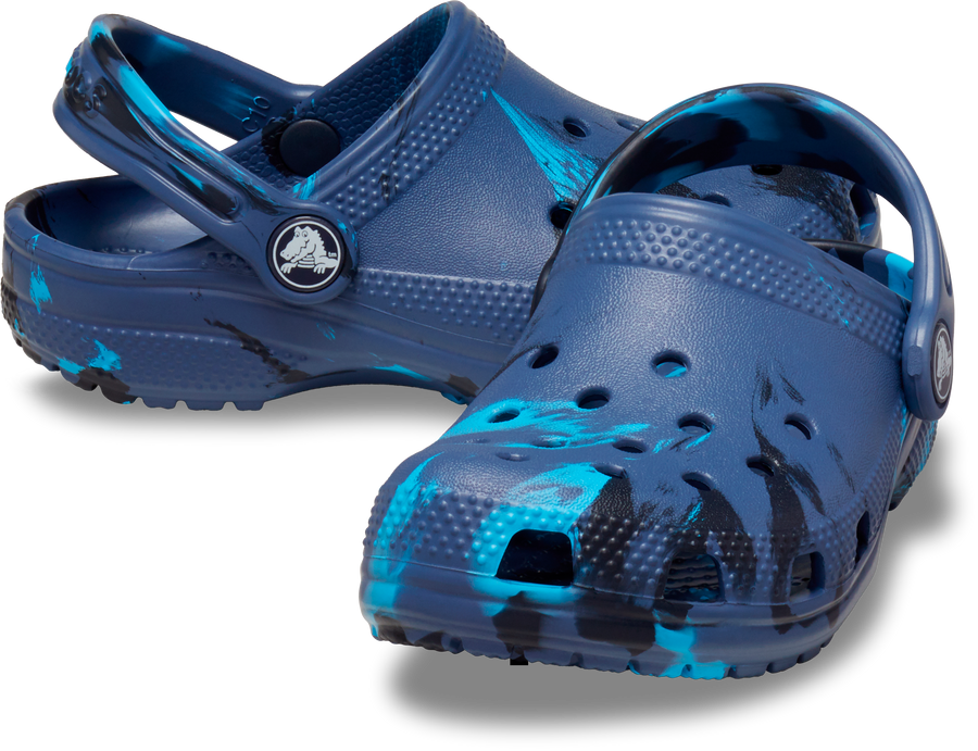 Kids Classic Crocs | Clog | Marbled Navy Multi