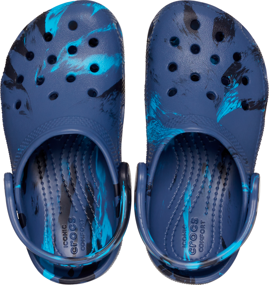 Kids Classic Crocs | Clog | Marbled Navy Multi