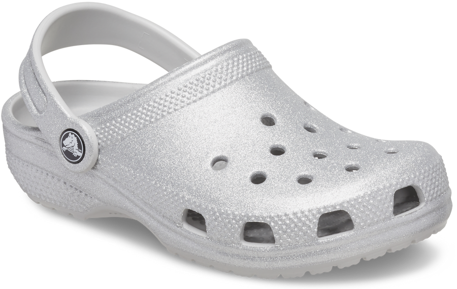 Kids Classic Crocs | Clog | Silver Glitter