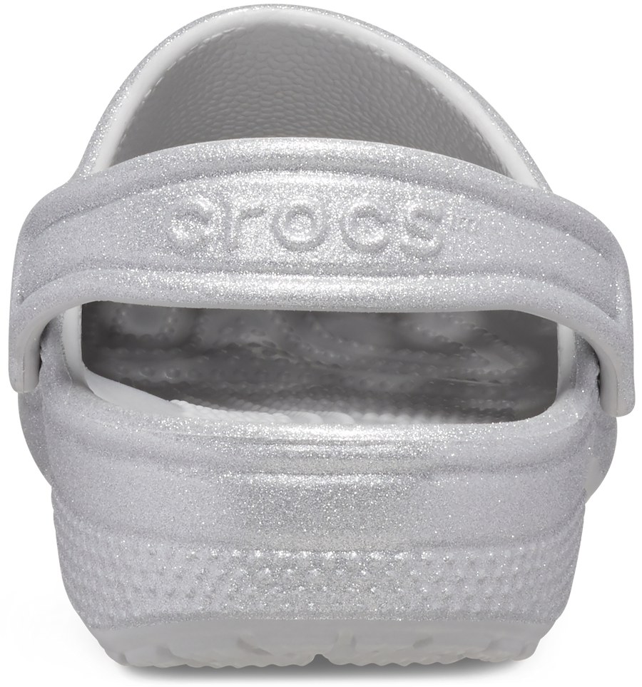 Kids Classic Crocs | Clog | Silver Glitter