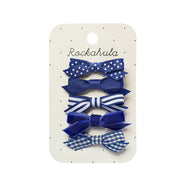 Rockahula Kids Hair Clips | Blue School Bow Set