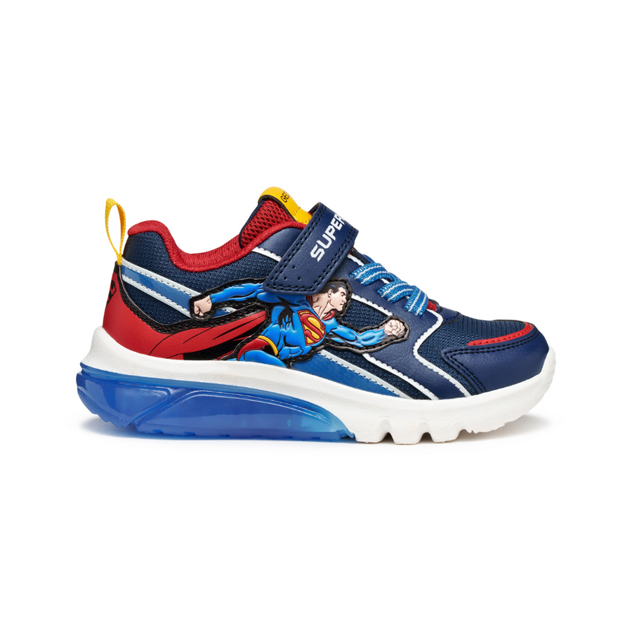 Geox Kids Trainers | Ciberdron Superman | Blue & Red