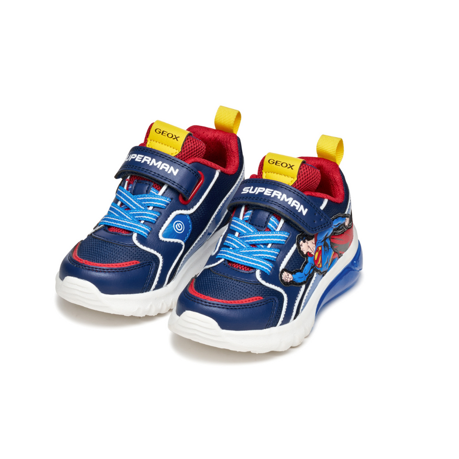 Geox Kids Trainers | Ciberdron Superman | Blue & Red