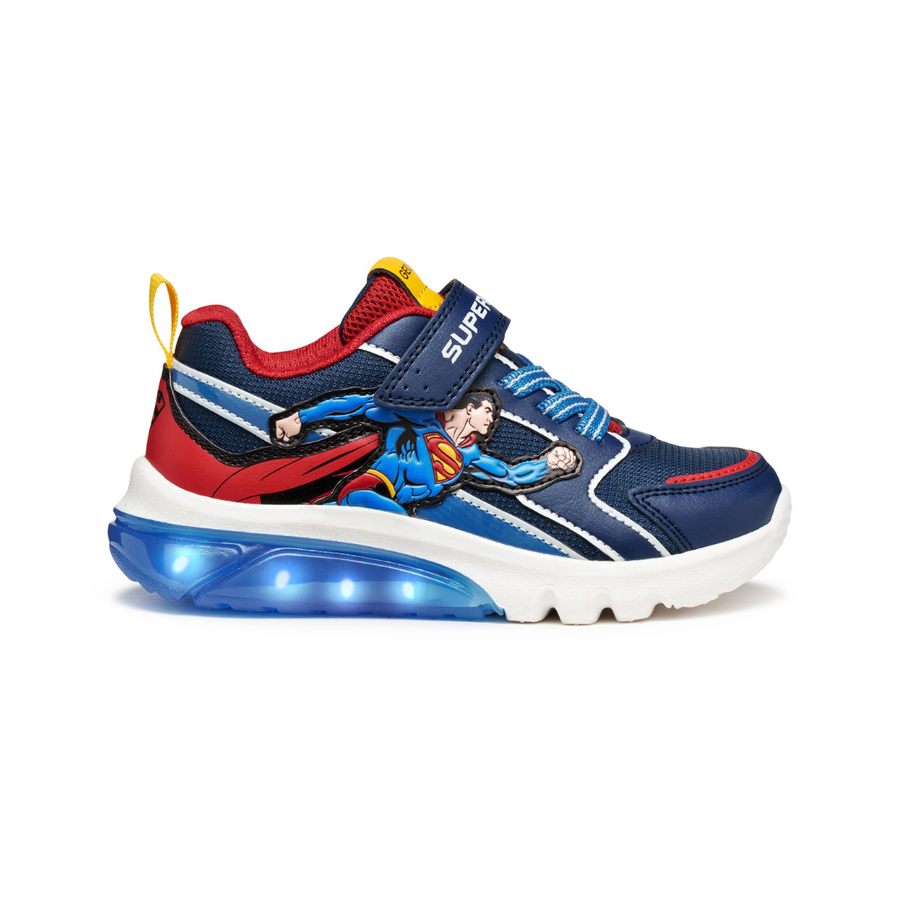 Geox Kids Trainers | Ciberdron Superman | Blue & Red