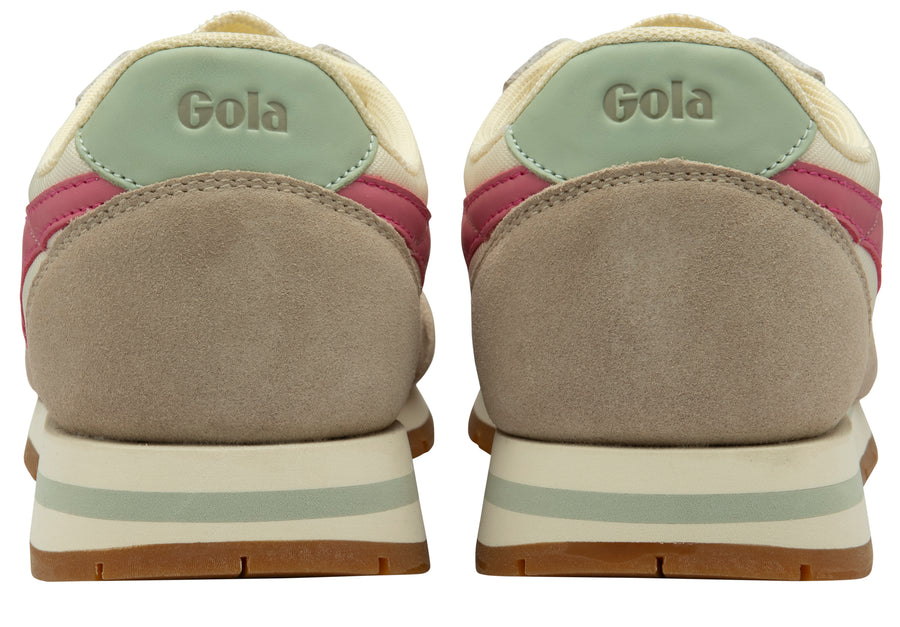 Gola Women's Trainers | Daytona | Off White/Feather Grey/Fluro Pink