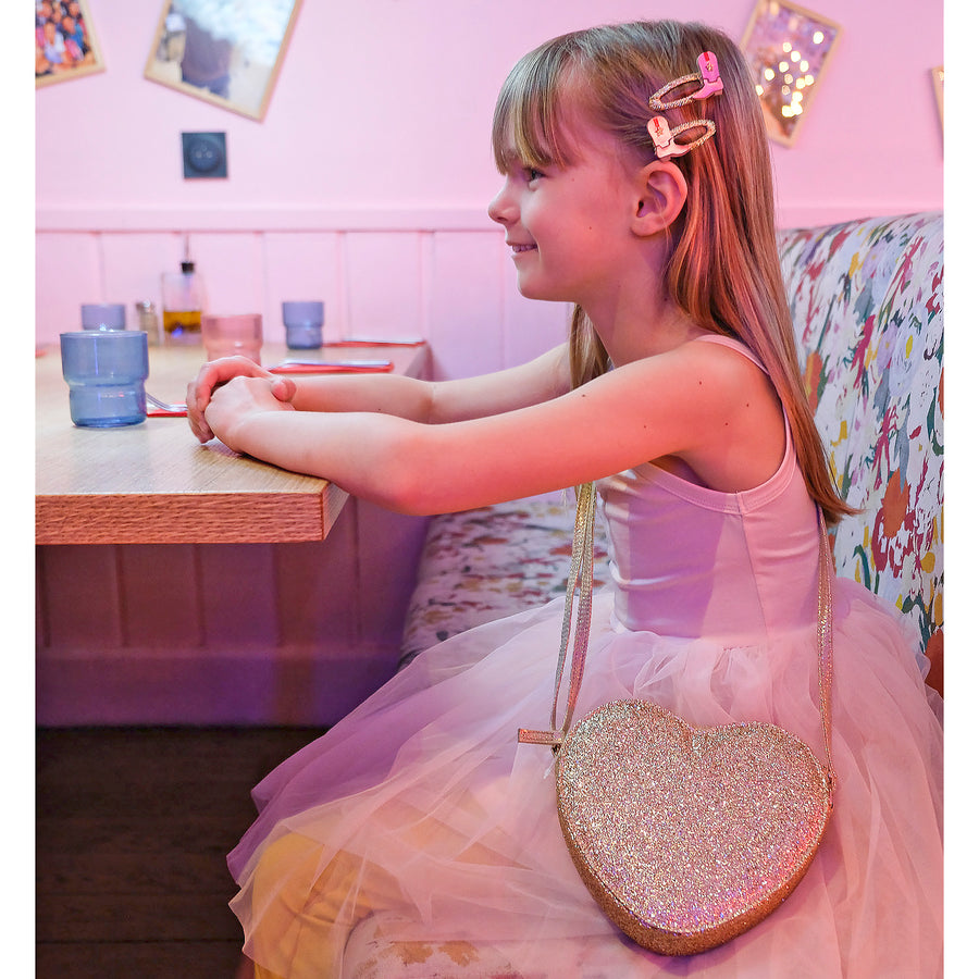 Rockahula Kids Bag | Love Heart Gold Glitter