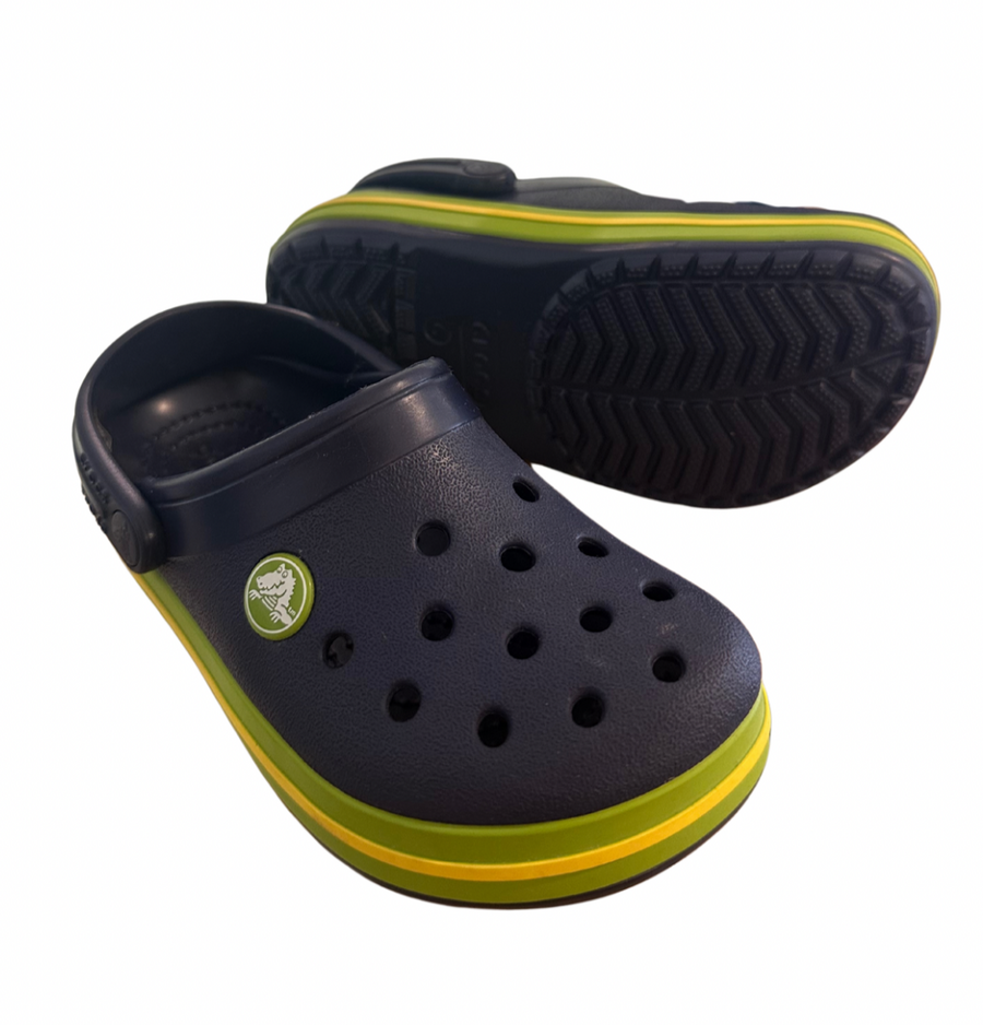 Crocs Kids Crocband Clog | Navy & Volt Green