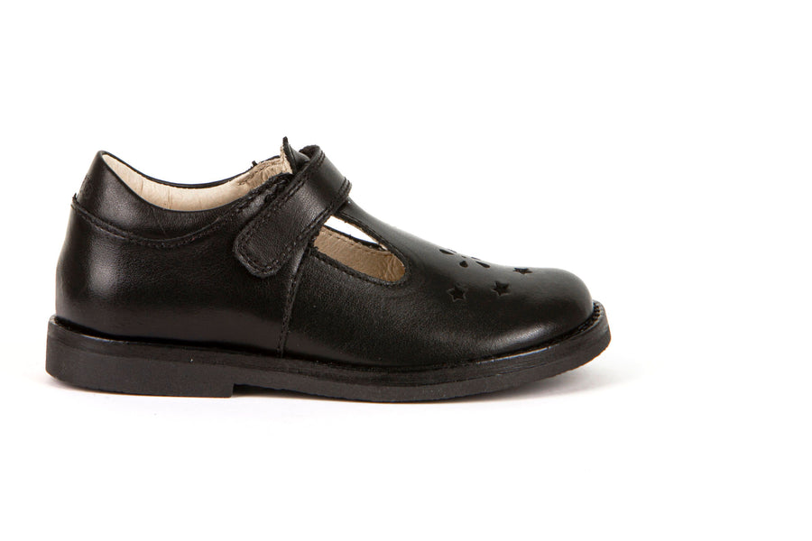 Froddo Evia T-Bar | School Shoes | Black Leather