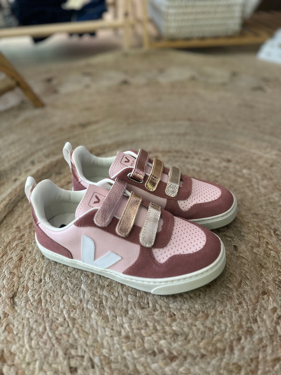 Veja Kids Trainers | V-10 Velcro | Petale Multico
