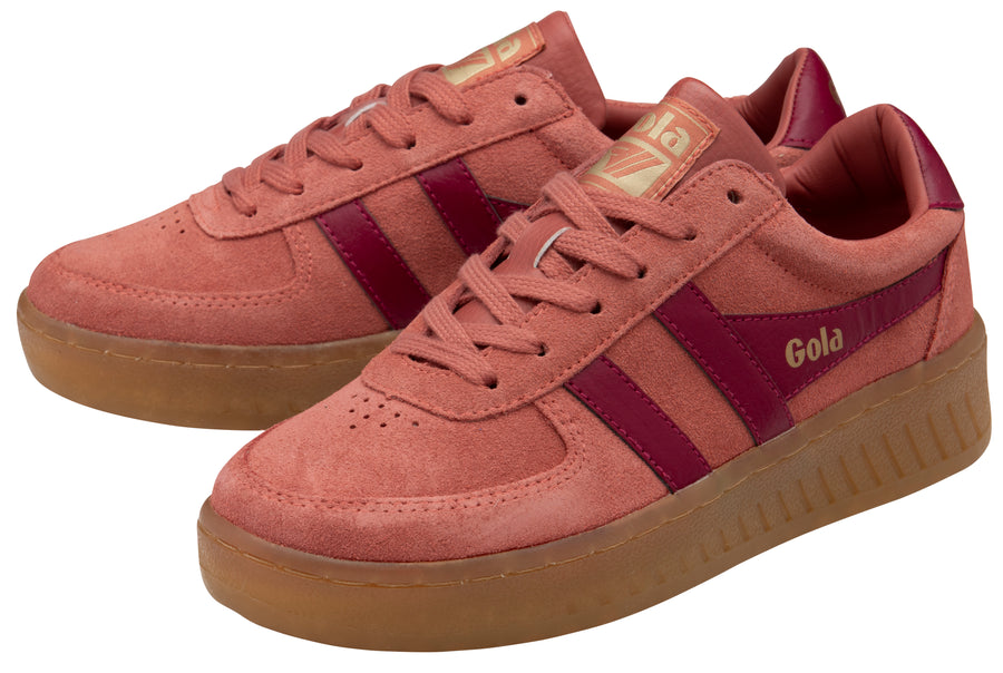 Gola Women's Trainers | Grandslam Suede | Clay, Cerise & Gum