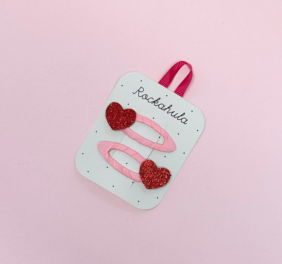 Rockahula Kids Hair Clips | Love Heart Glitter 