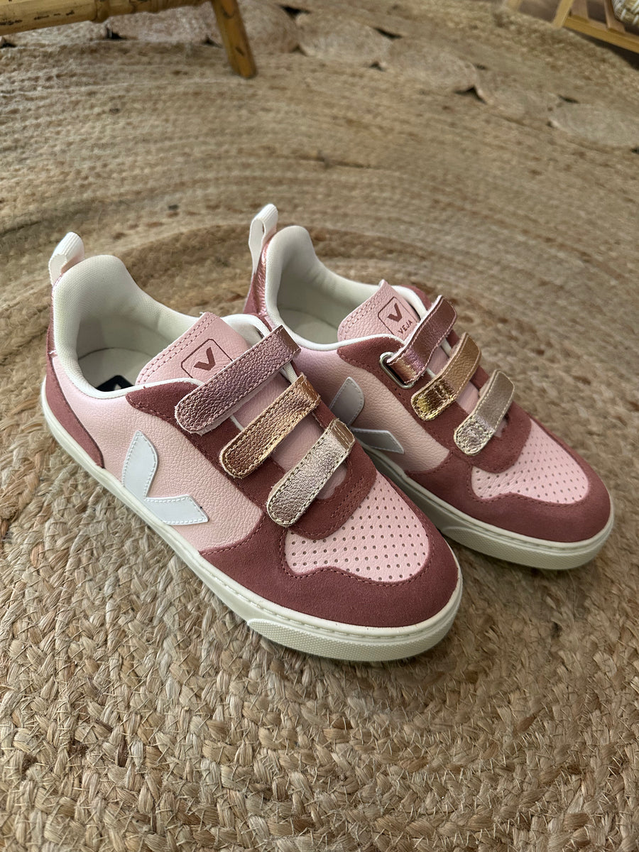 Veja Kids Trainers | V-10 Velcro | Petale Multico