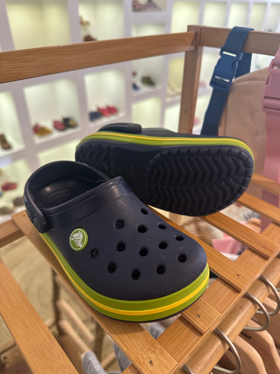 Crocs Kids Crocband Clog | Navy & Volt Green