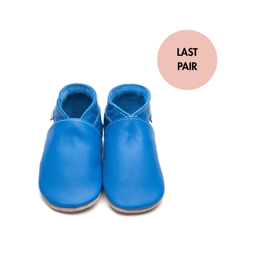 Inch Blue Soft Soles | Baby Pram Shoes | Plain Blue