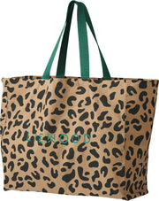 Liewood Organic Cotton Tote Bag | Maxi |  Leopard Oat & Black