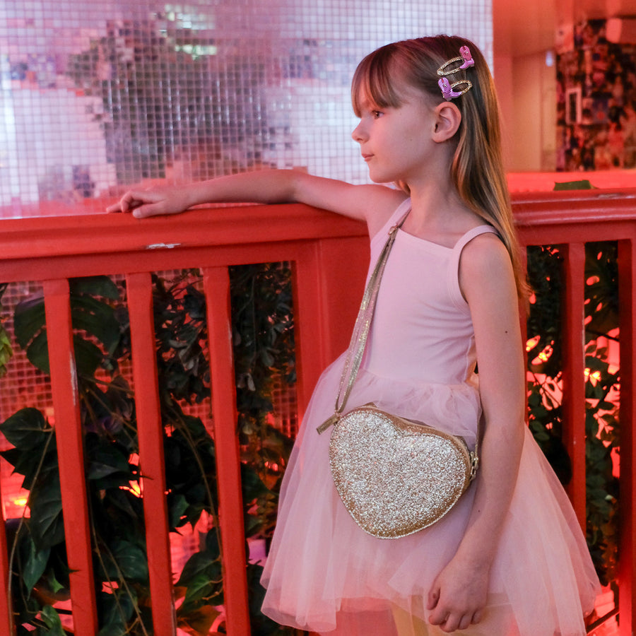 Rockahula Kids Bag | Love Heart Gold Glitter