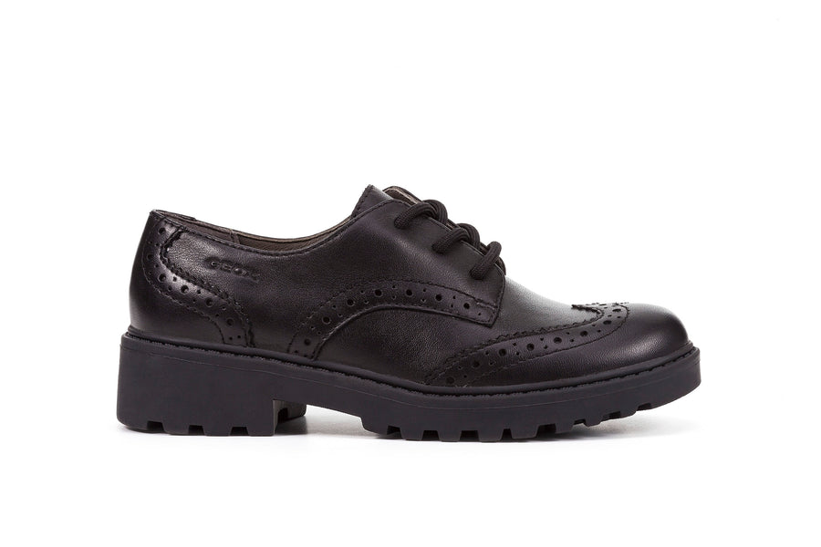 Geox School Shoes | Casey Lace Brogue | Black