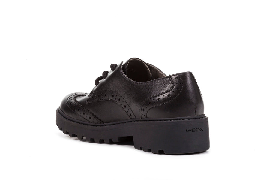 Geox School Shoes | Casey Lace Brogue | Black