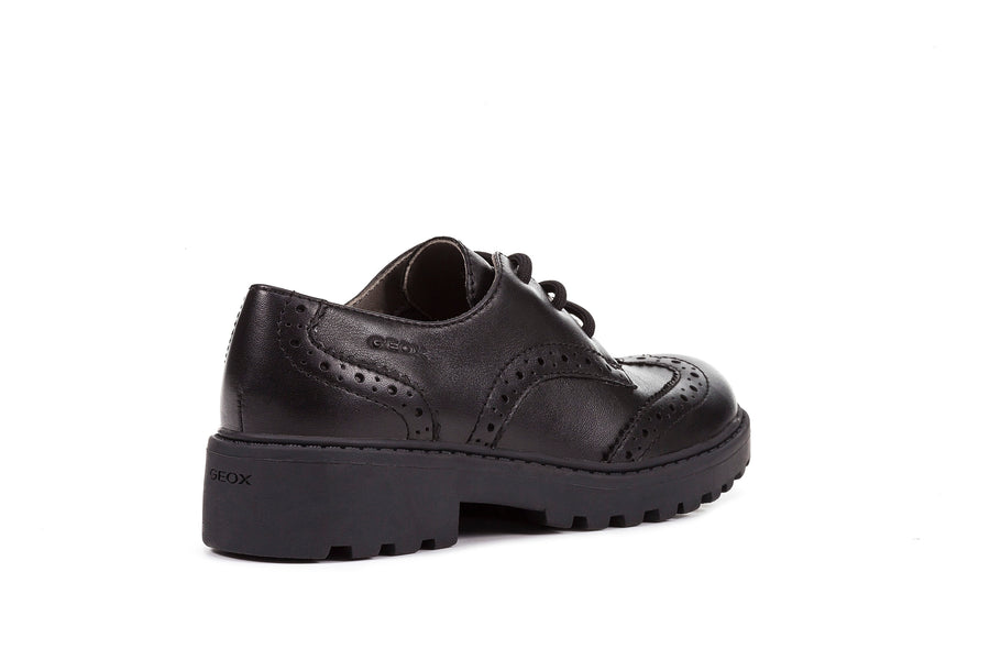 Geox School Shoes | Casey Lace Brogue | Black