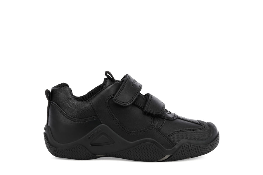 Geox Wader | Velcro School Shoes | Black