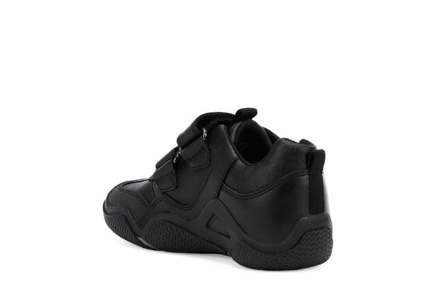 Geox Wader | Velcro School Shoes | Black