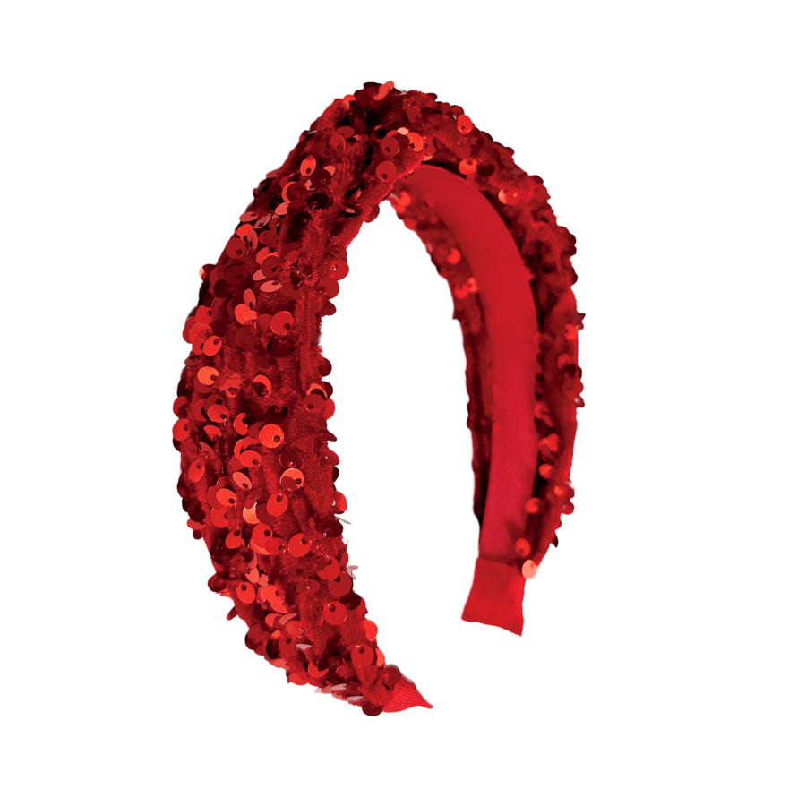 Rockahula for Girls | Sequin Velvet Headband | Red 