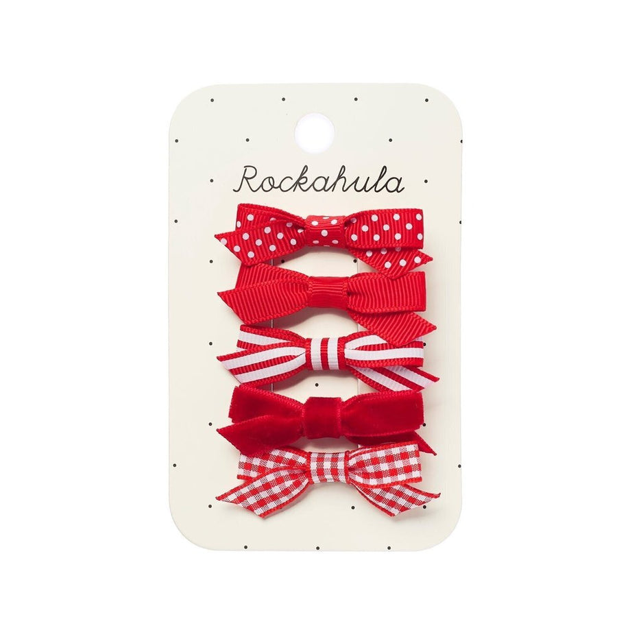 Rockahula Kids Hair Clips | Red School Bow Set