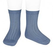 Condor Short Socks | Ribbed | French blue 
