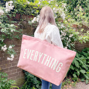 Alphabet Bags Everything Oversized Canvas Tote Bags | Pink