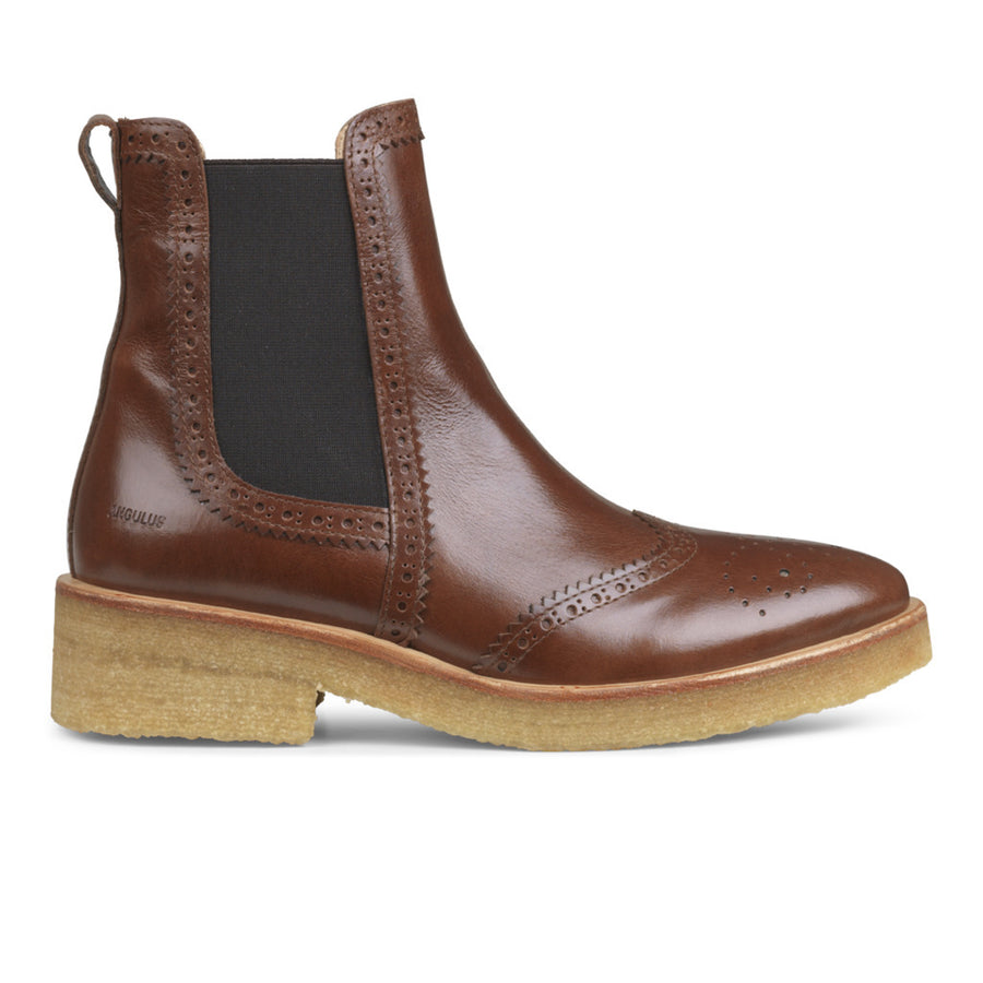 Angulus Womens Brogue Chelsea Boot| Brown