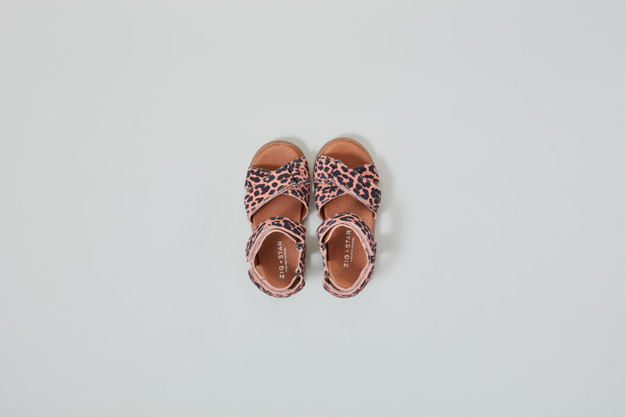 Zig and Star Infant Sandals | Rae | Pink Animal