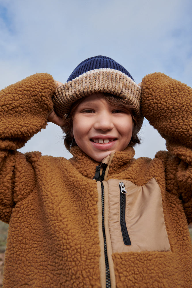 Liewood Hats | Ezra Kids Beanie | Navy & Oat