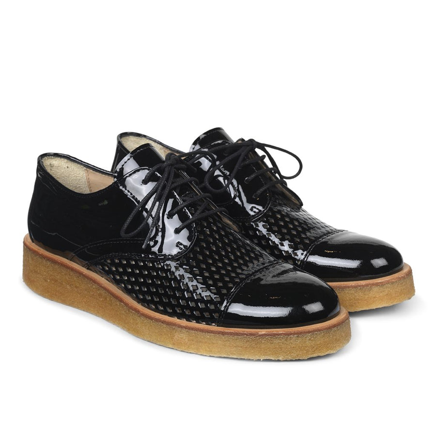 Angulus Womens Shoes Lace-up Brogue | Black