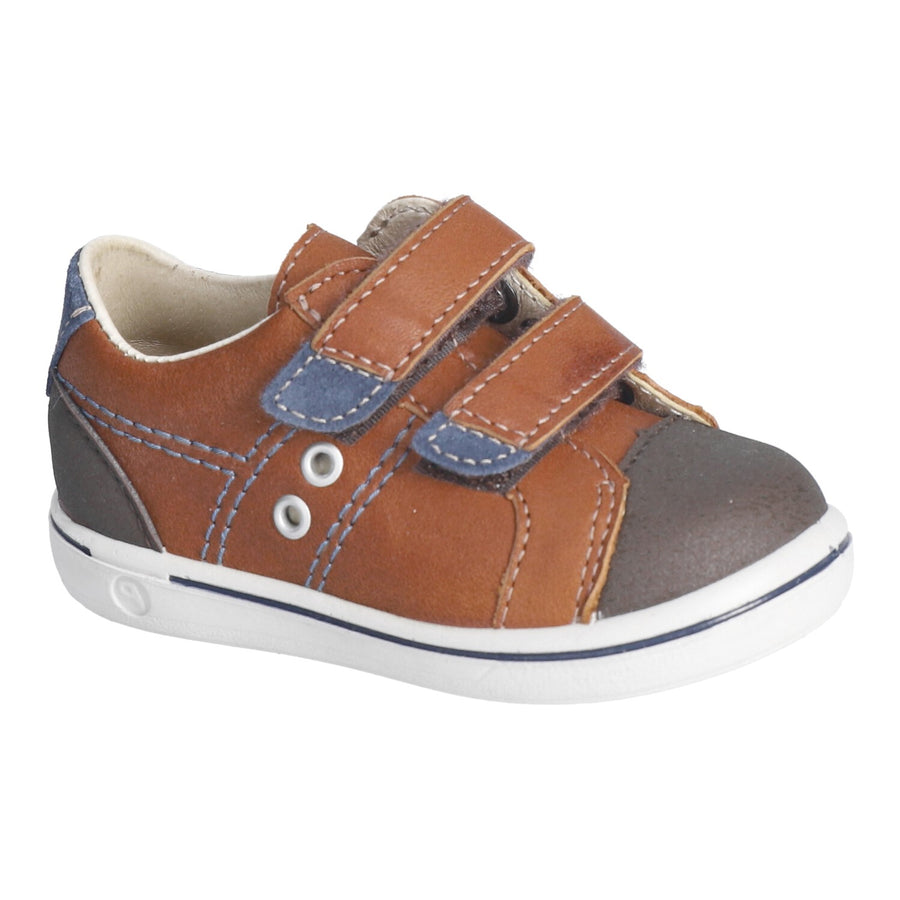 Ricosta Nippy Shoes | Leather Velcro Trainers | Cognac