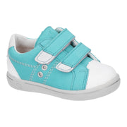 Ricosta Nippy Shoes|Leather Velcro Trainers|Jade & White