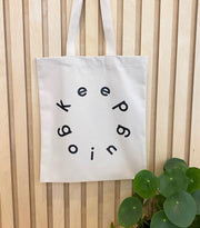 Alphabet Bags Keep Going Canvas Tote Bag|Natural
