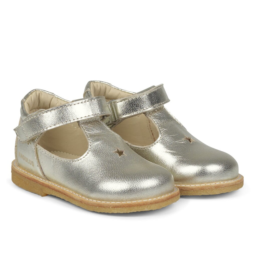 Angulus Mary Jane Shoes|Basic Starter Velcro|Gold
