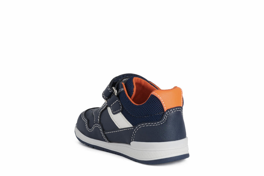 Geox Baby Shoes|Rishon Trainers|Navy Fluo Orange