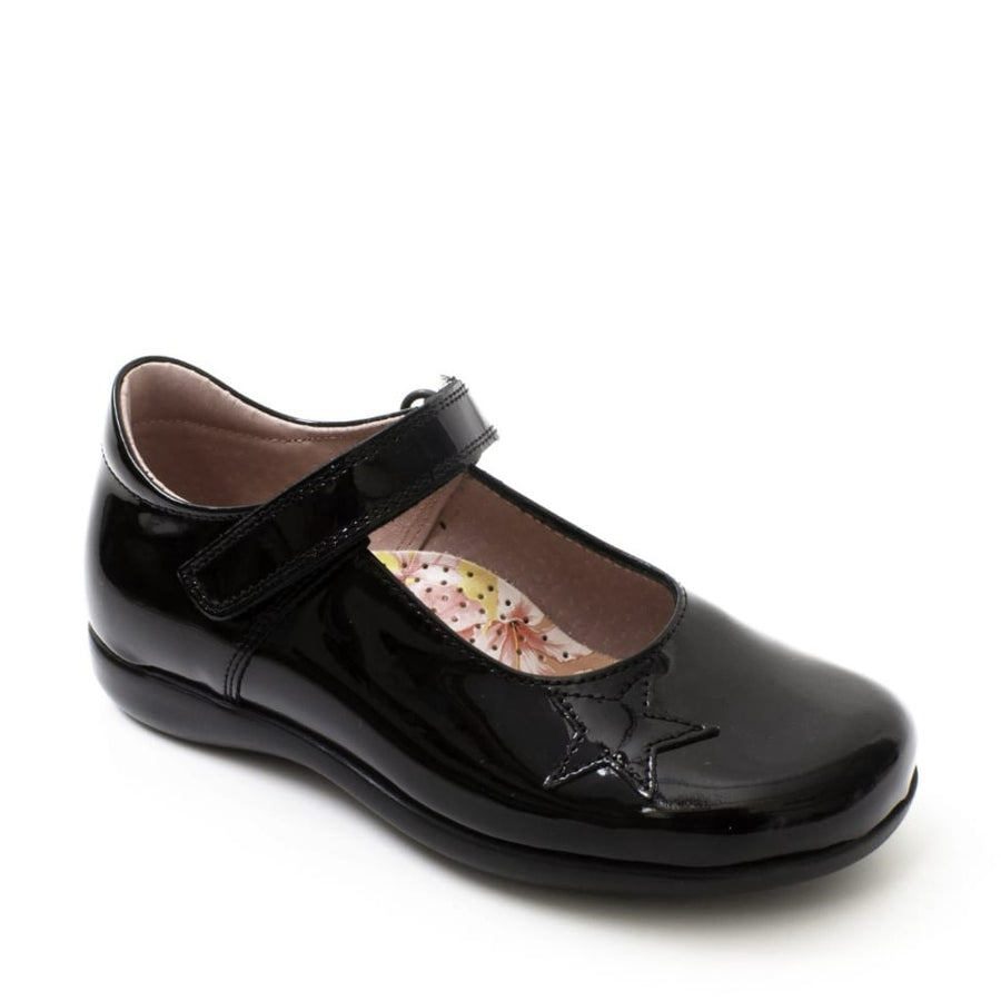 Petasil School Shoes | Belinda Velcro | Black Patent