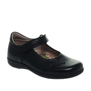 Petasil School Shoes|Belinda Velcro|Black Leather