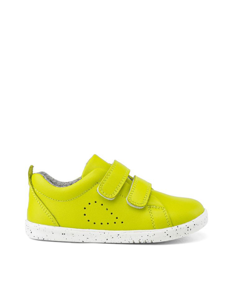 Bobux Shoes | I-Walk Grass Court Leather Trainer | Neon Yellow