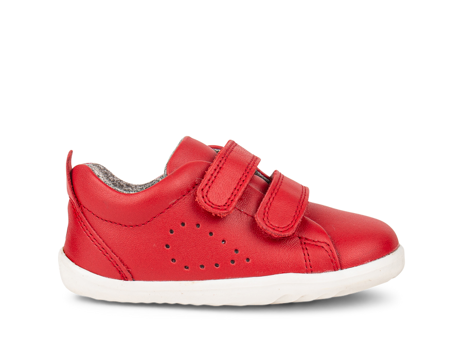 Bobux Grass Court Step Up Velcro trainers | Red