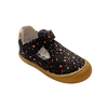 Bo-Bell Ipanema T-Bar Kids Shoes|Black with Rose Gold Spots