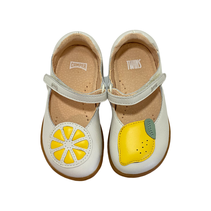 Camper Twins Shoes | Lemons | White & Yellow