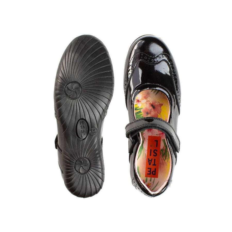 Petasil Expo | Girls School Shoe | Black Patent