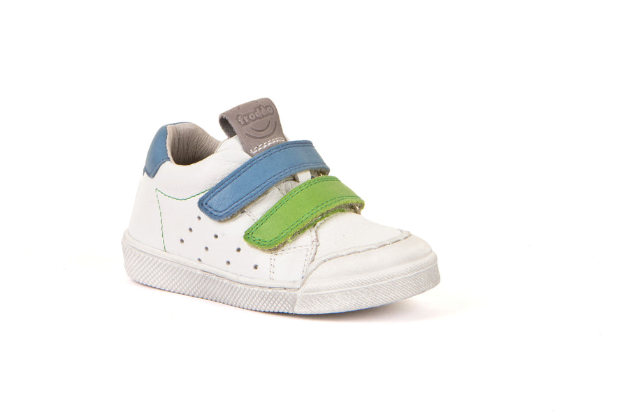 Froddo Rosario Velcro | Leather Trainer | White, Green & Blue