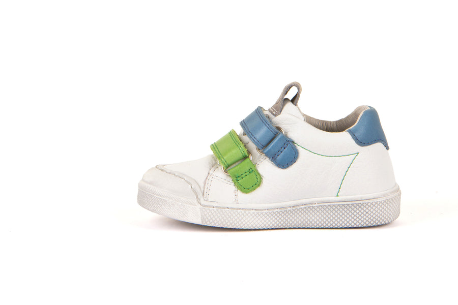 Froddo Rosario Velcro | Leather Trainer | White, Green & Blue