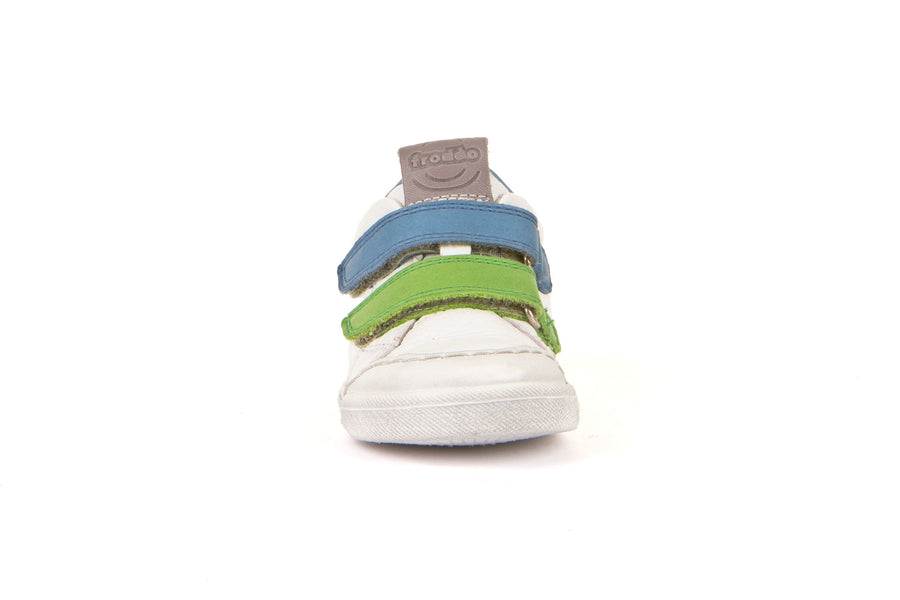 Froddo Rosario Velcro | Leather Trainer | White, Green & Blue